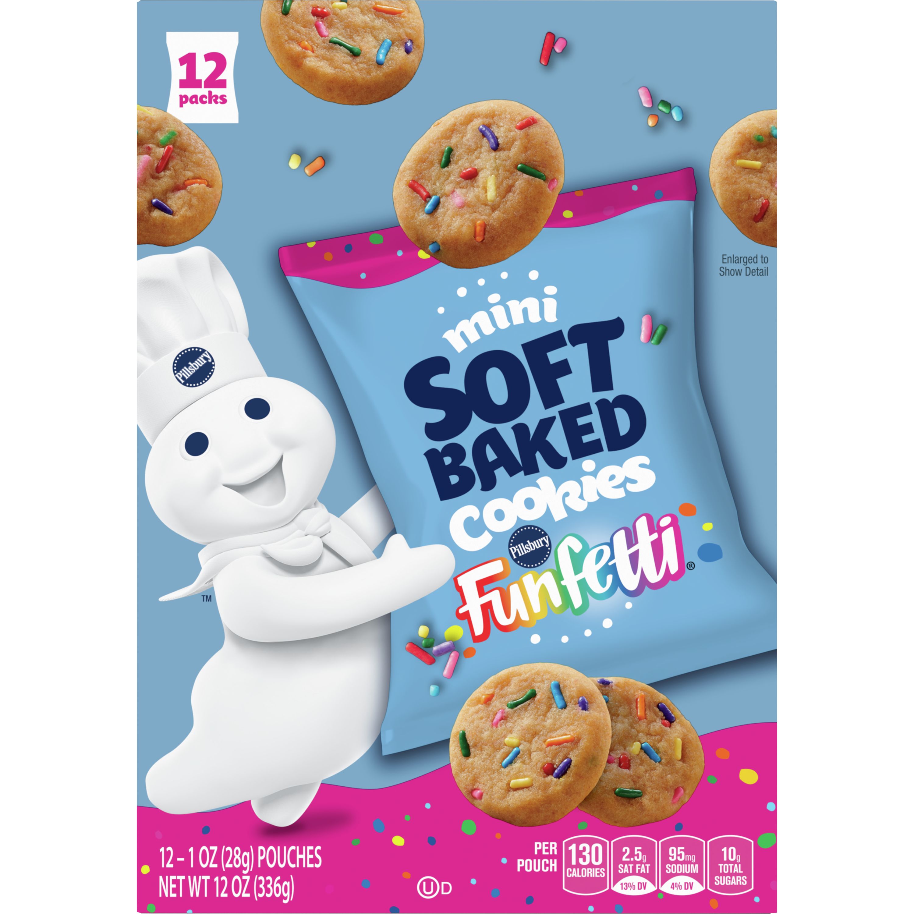 Pillsbury Cookies, Confetti, Soft Baked, Mini, 12 Pack - 12 pack, 1 oz pouches