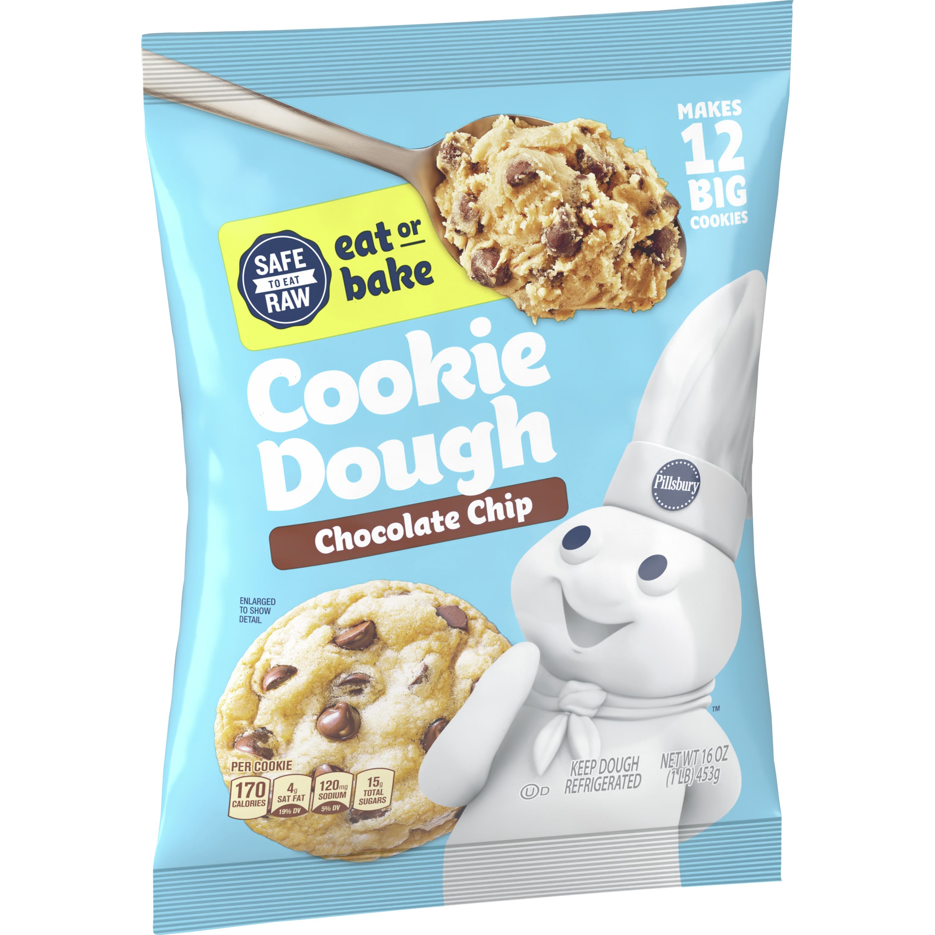 pillsbury cookie dough raw