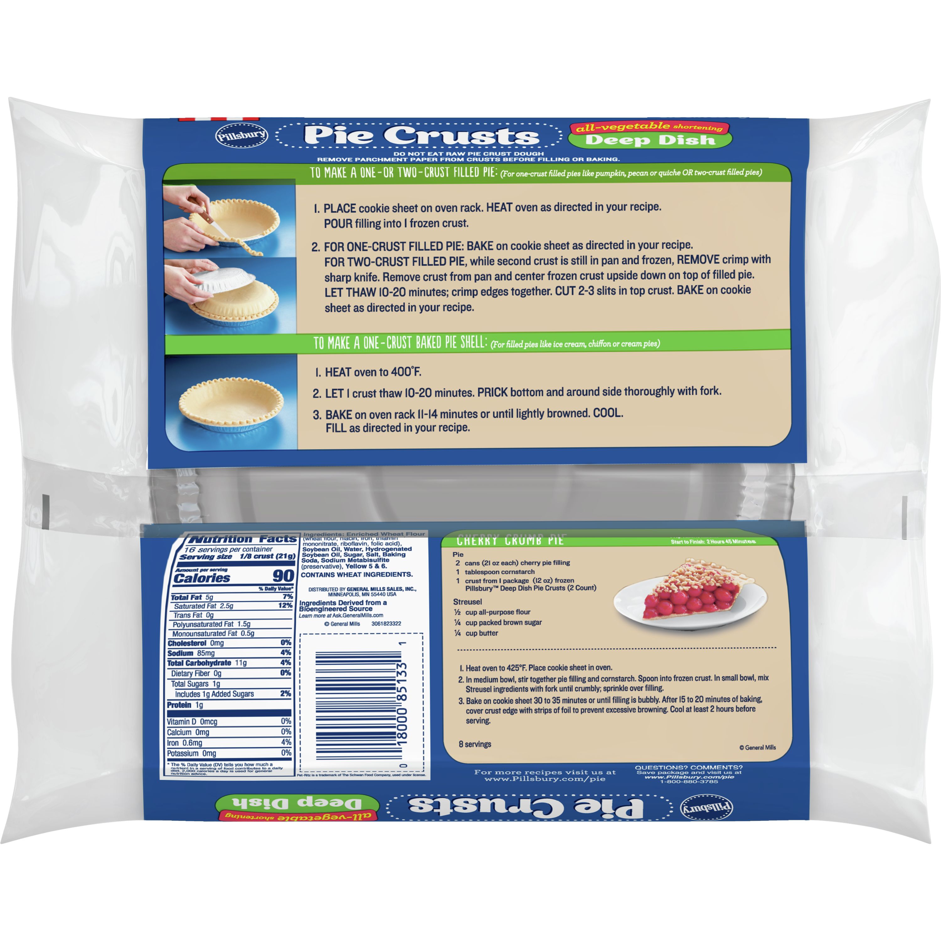 Pillsbury Pie Crusts, Deep Dish, AllVegetable Shortening,, 51 OFF