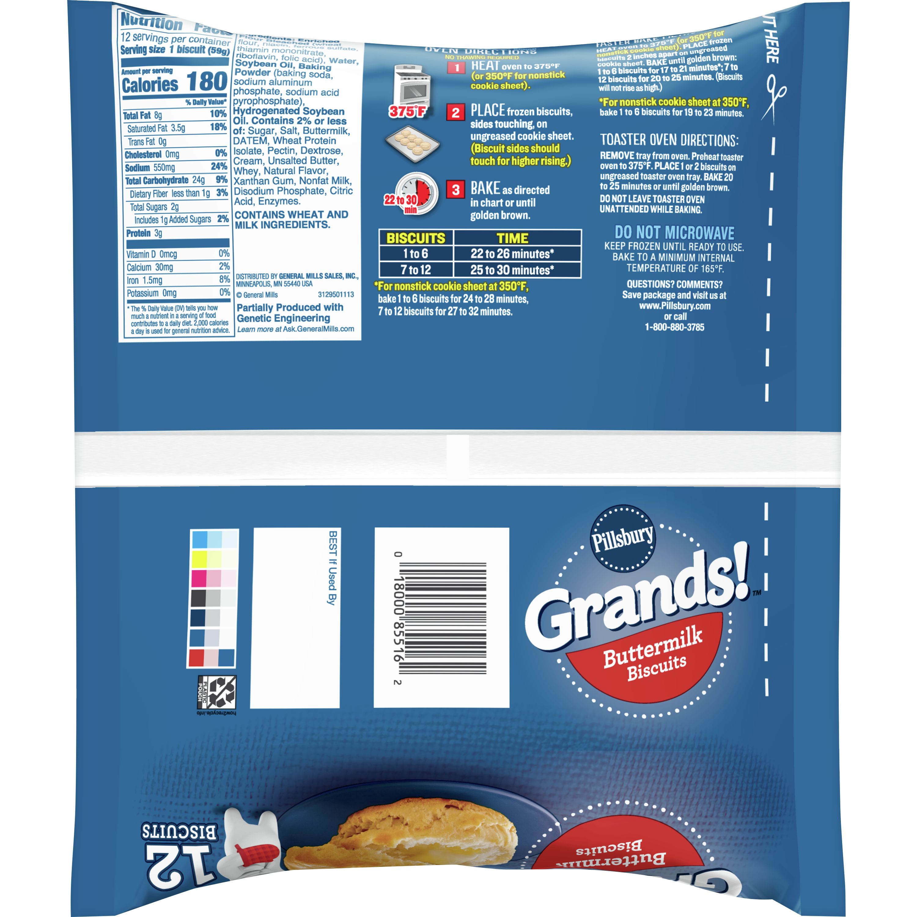 Grands Buttermilk Frozen Biscuits 12 Count Pillsbury Com