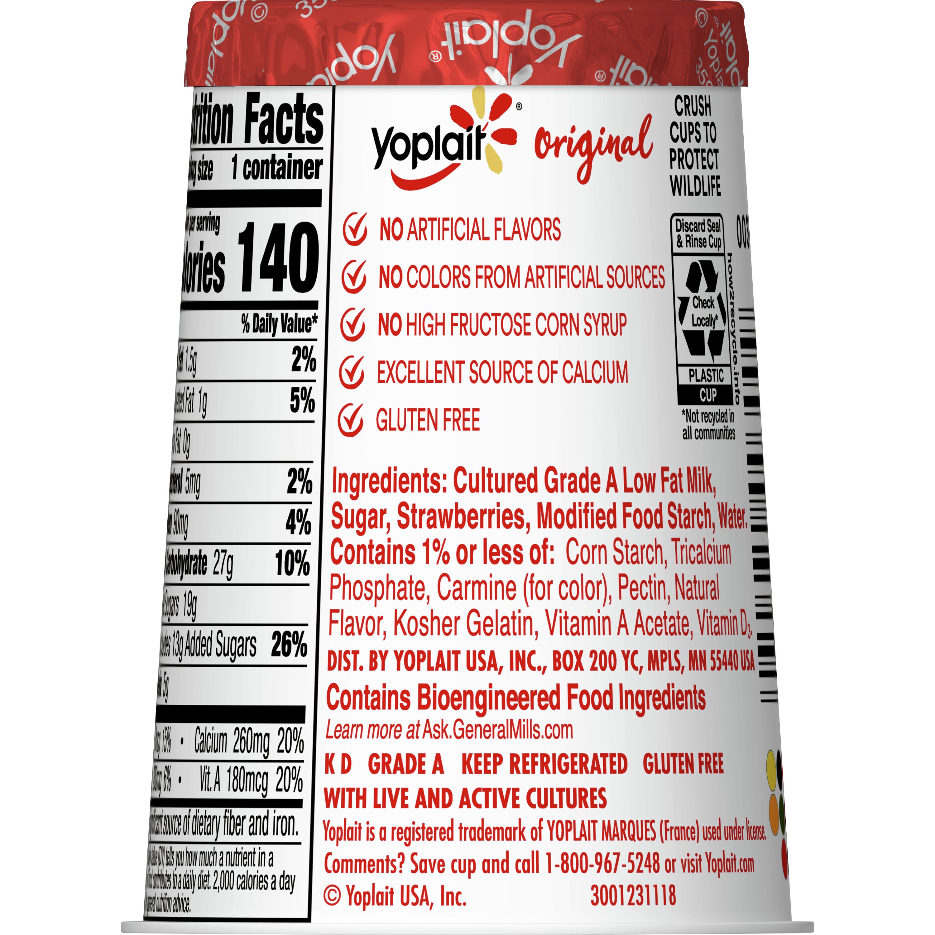 yoplait yogurt nutrition facts