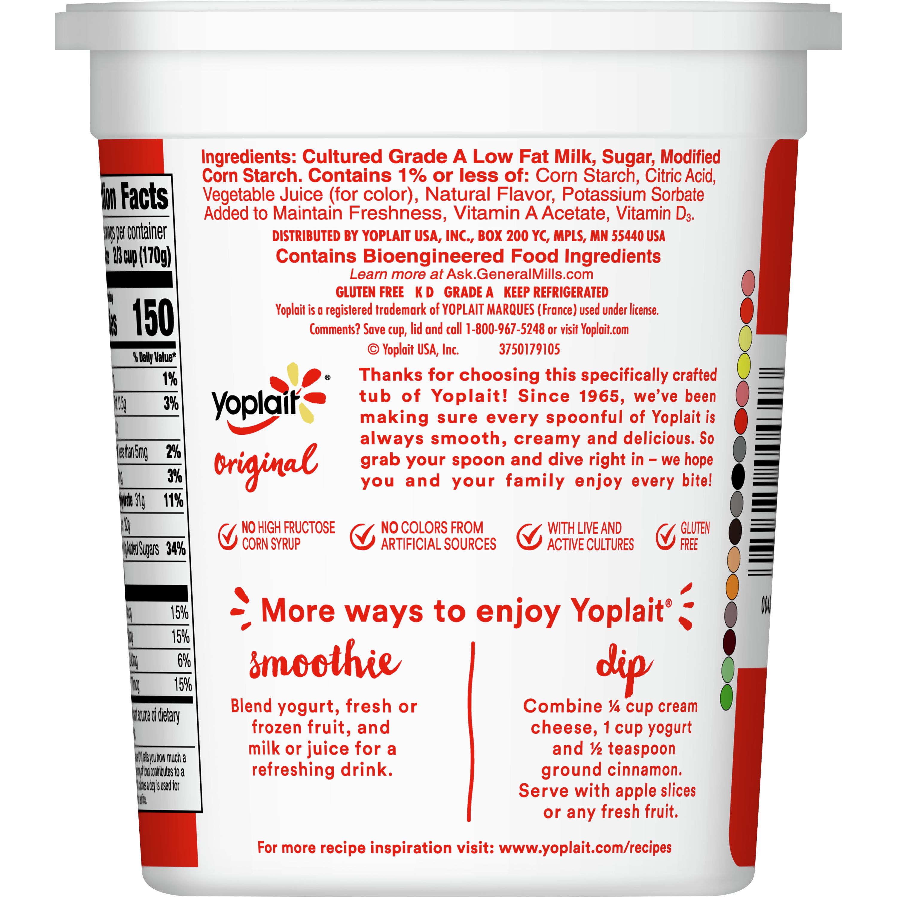 Yoplait Yogurt Nutrition Label Blog Dandk