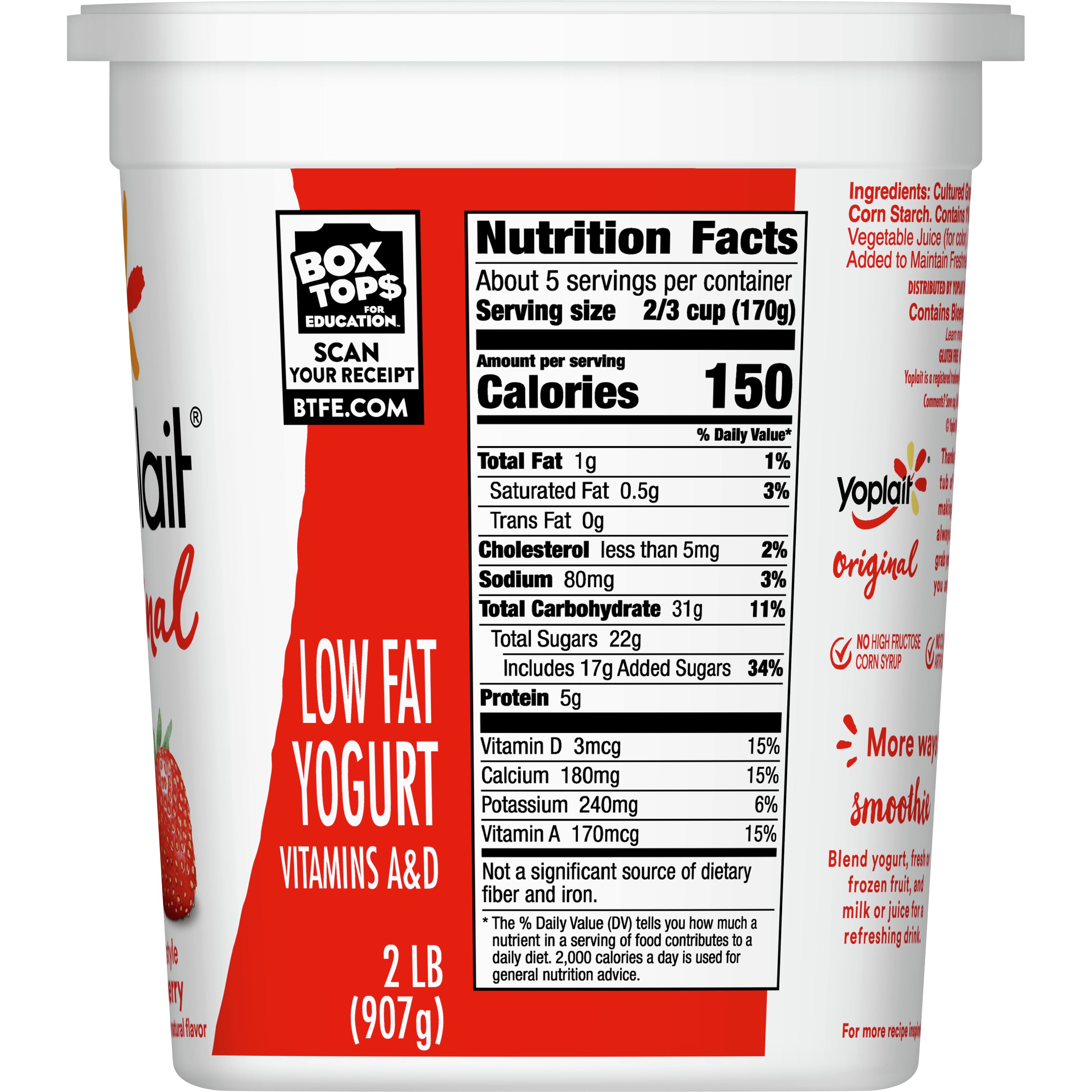 Yoplait Low Fat Strawberry Yogurt Nutrition Facts Besto Blog 3785