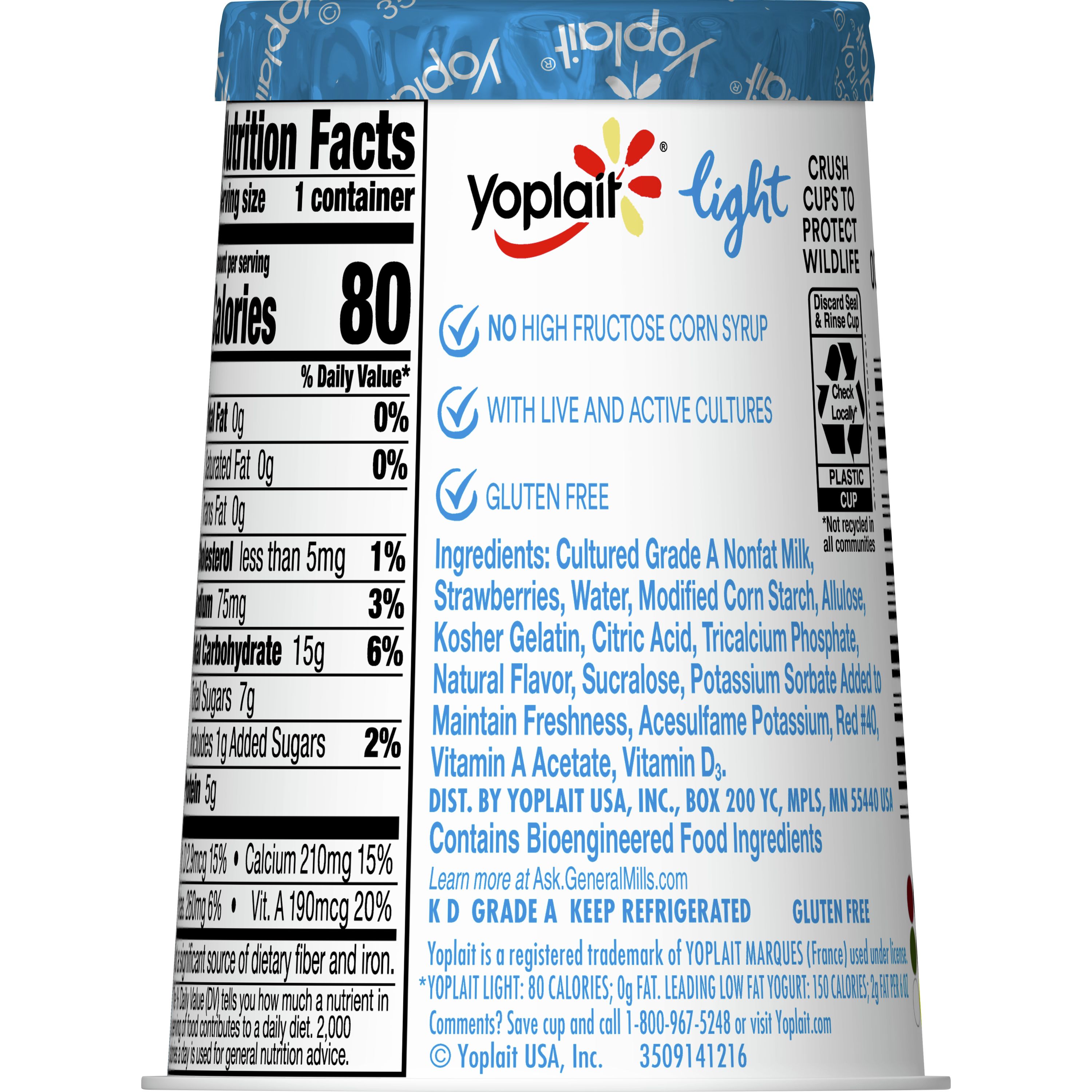 yoplait yogurt nutrition facts