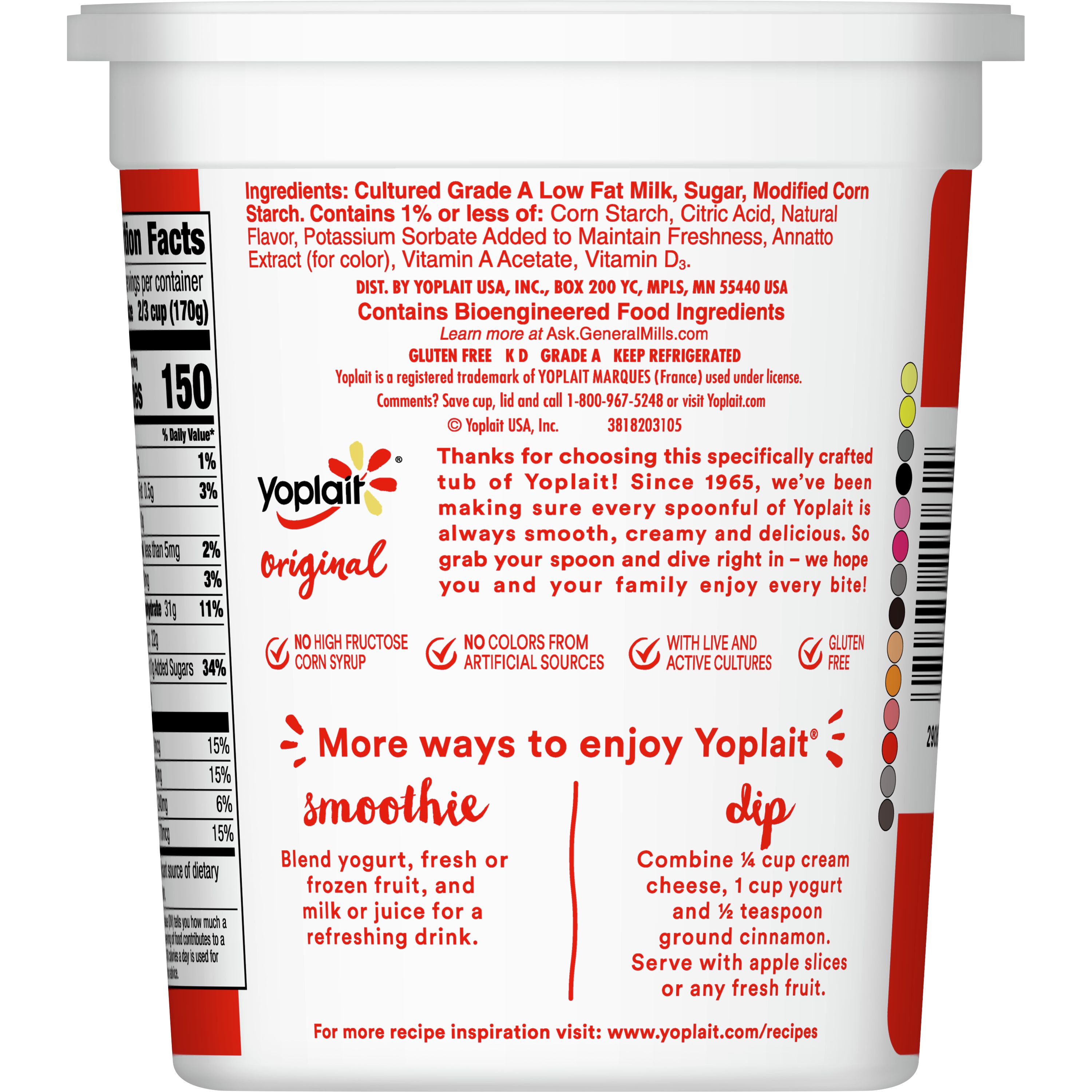 Yoplait Light Harvest Peach Nutrition Facts | Besto Blog