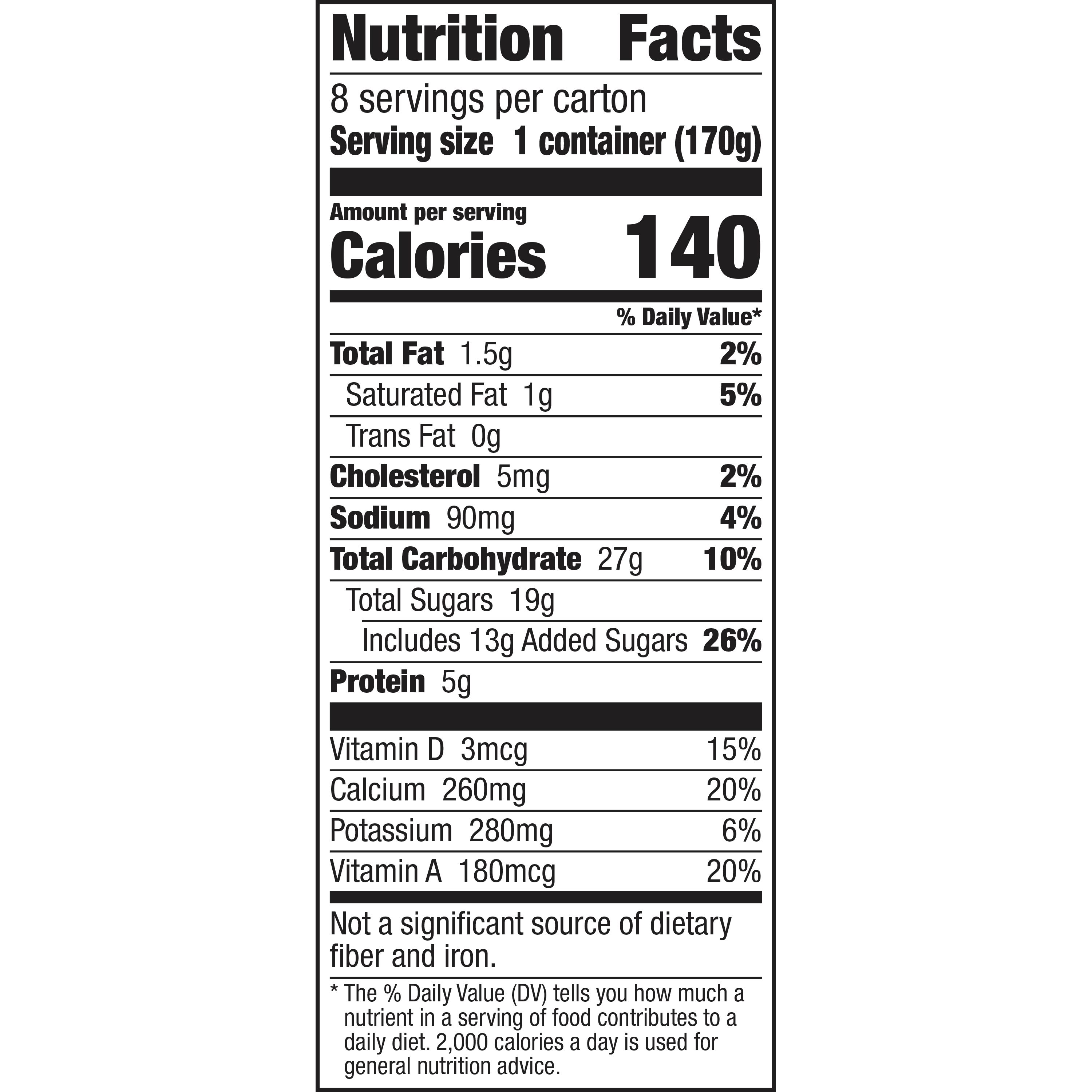 yoplait yogurt nutrition facts