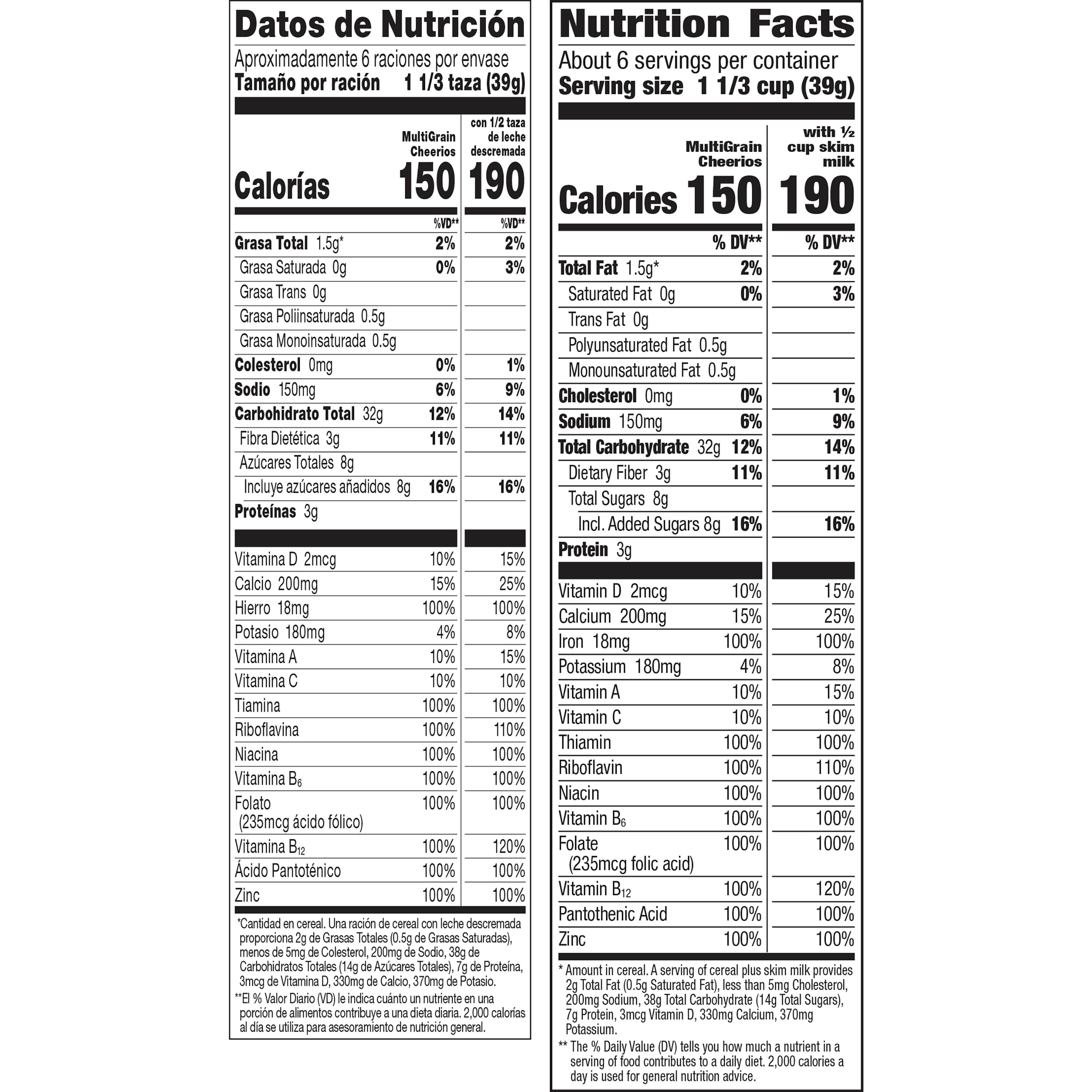 Multigrain Cheerios Nutrition Facts Label Besto Blog
