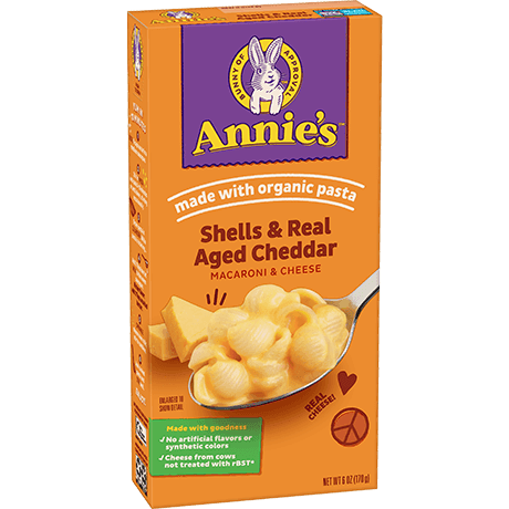 Shells Real Aged Cheddar Mac And Cheese Annie S Homegrown