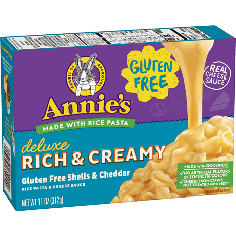 Gluten Free Deluxe Rich Creamy Shells Cheddar Annie S Homegrown