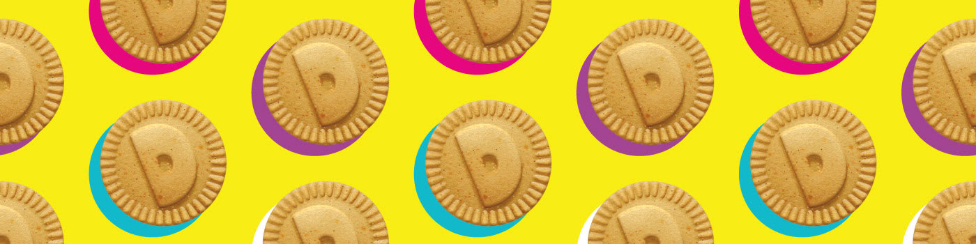 Dunkaroos pattern on a yellow background