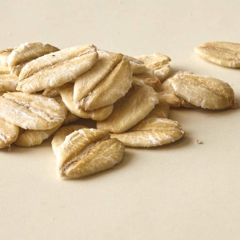 Oats scattered on a table.