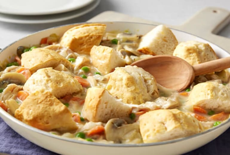 Chicken Pot Pie Recipe with Biscuits