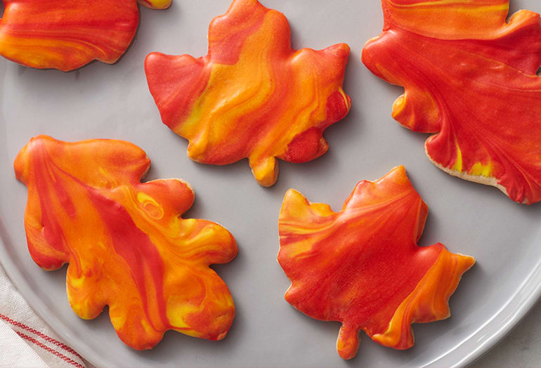 Maple Marbled Leaf Cookies