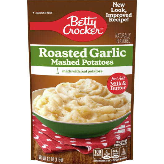 Betty Crocker Roasted Garlic Mashed Potatoes, 4 oz. - Front