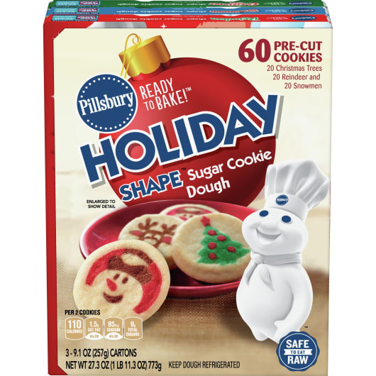 Pillsbury Holiday Shape™ Sugar Cookie Dough 3 Pack - Pillsbury.com