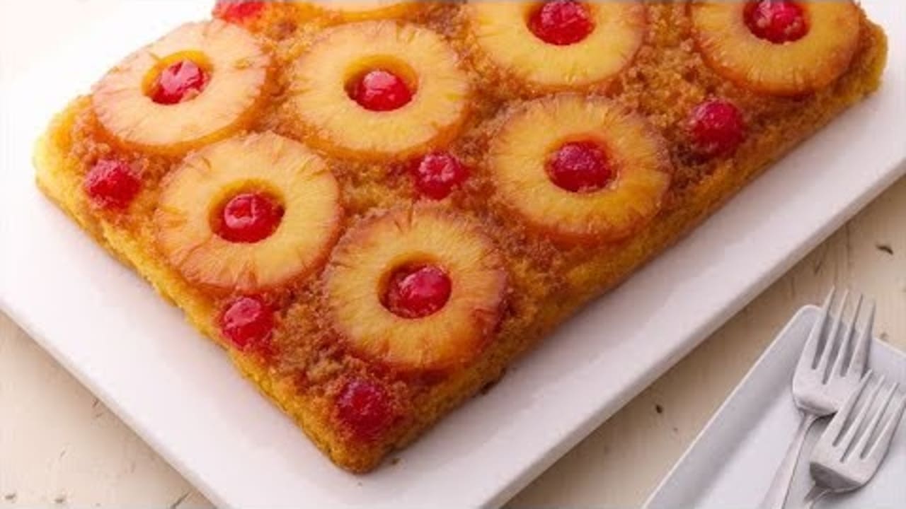 Video thumbnail image. Easy Pineapple Upside-Down Cake | Betty Crocker Recipe