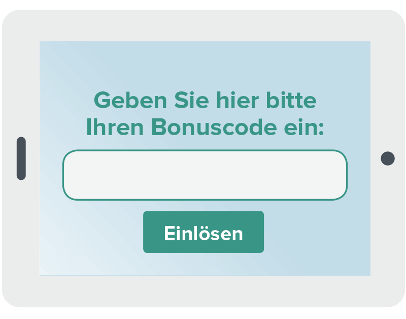 Feld zur Eingabe eines Bonuscodes