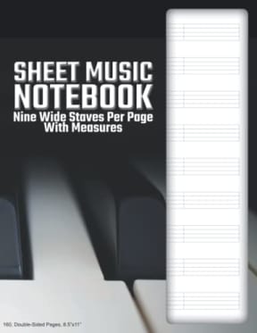 Blank Sheet Music (9/4) - Keys: 160 Pages, Double-Sided, (8.5x11), Cream Paper, Soft Cover, by David Marlowe