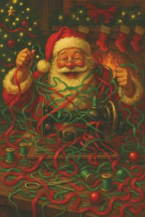 Santa's Sewing Chaos Notebook - Funny Christmas Journal Gift for Quilters and Sewists: When Santas stitching goes off the rails, its time to grab this festive notebook and embrace the merry mayhem!, by T Larkin