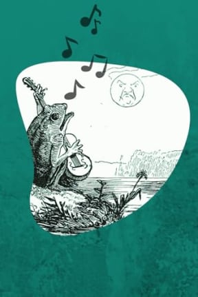 Vintage Frogs Moonlight Guitar Serenade Blank Notebook Lined, by Amanda Nevius