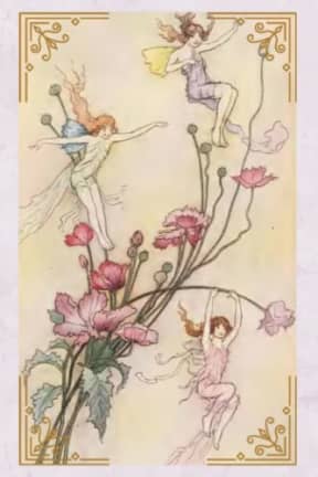 Vintage Trio of Fairies with Flowers Illustration Blank Notebook Journal Lined, by Amanda Nevius Notebooks