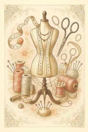 Elegant Seamstress Still Life  A Vintage Sewing Notebook for Creative Minds: A charming vintage-style notebook featuring a dressmakers mannequin, ... down patterns, ideas, and inspiration., by T Larkin