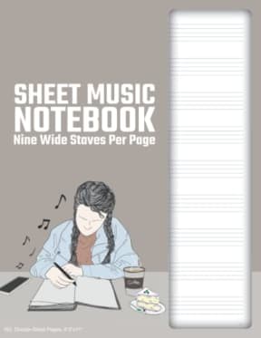 Blank Sheet Music (9/0) - Melody: 160 Pages, Double-Sided, (8.5x11), Cream Paper, Soft Cover, by David Marlowe | My Next Notebook