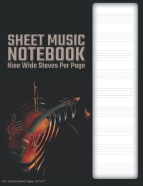 Blank Sheet Music (9/0) - Violin: 160 Pages, Double-Sided, (8.5x11), Cream Paper, Soft Cover, by David Marlowe