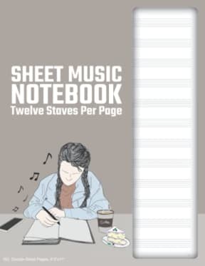 Blank Sheet Music (12/4) - Melody: 160 Pages, Double-Sided, (8.5x11), Cream Paper, Soft Cover, by David Marlowe