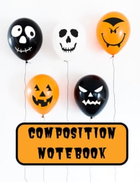 Composition Notebook: Cute Journal with a Halloween Theme, Sized at 8.5 x 11" and Featuring 110 College-Ruled Pages, Great for Kids, Teens, and Adults to Use at School, Home, or Office., by Delia-Rae Edwards