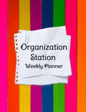 Organization Station: Weekly Planner: Undated Weekly Planner / Organizer with space for daily tasks, to do list, notes, weekly goals, shopping lists, monthly checklist and more 8.5 x 11, by Mojo Berry