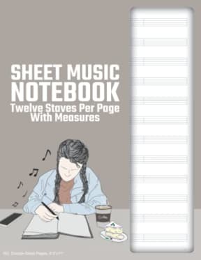 Blank Sheet Music (12/0) - Melody: 160 Pages, Double-Sided, (8.5x11), Cream Paper, Soft Cover, by David Marlowe