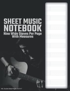 Blank Sheet Music (9/4) - Guitar: 160 Pages, Double-Sided, (8.5x11), Cream Paper, Soft Cover, by David Marlowe