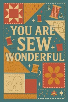 You Are Sew Wonderful  Motivational Sewing Notebook: A joyful journal for sewing lovers, quilters, and makers who stitch with heart., by T Larkin