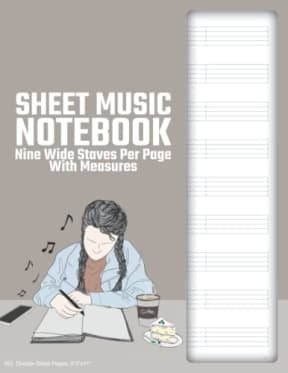 Blank Sheet Music (9/4) - Melody: 160 Pages, Double-Sided, (8.5x11), Cream Paper, Soft Cover, by David Marlowe | My Next Notebook