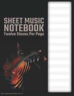 Blank Sheet Music (12/0) - Violin: 160 Pages, Double-Sided, (8.5x11), Cream Paper, Soft Cover, by David Marlowe