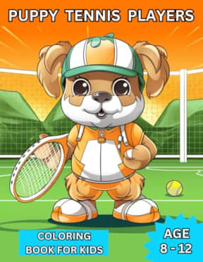 Puppy Tennis Players: Coloring Books For Kids (Color Bulldog Book Series), by Professor Mr. Mat