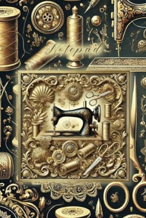 Golden Stitches: 120 Page Lined Notebook for Sewing Lovers - Sewing Journal - Ideas Notepad, by T Larkin