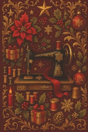 Vintage style Christmas sewing Notebook - Sewing Journal for Quilters and crafters: A festive sewing notebook for holiday projects, gift lists, and creative journaling, by T Larkin