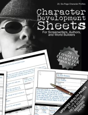 Character Development Sheets (Noir Glare): 20, Six-Page Character Profiles for Screenwriters, Authors & World Builders, 8.5"x11", Soft Cover, by David Marlowe