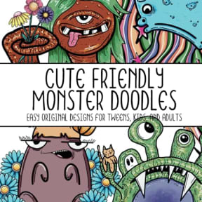 Cute Friendly Monster Doodles Coloring Book: Easy Original Coloring Page Designs for Tweens, Kids, and Adults, by Kristi Durham