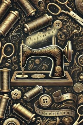 Golden Stitches: 120 Page Lined Notebook for Sewing Lovers - Sewing Notepad - Sewist Gift - Journal, by T Larkin