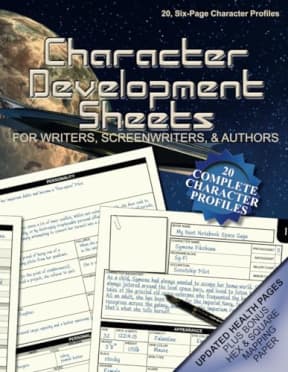 Character Development Sheets: 20, Six-Page, Science Fiction Themed Character Profiles for Writers, Screenwriters and Authors. 8.5"x11", Soft Cover, by David Marlowe