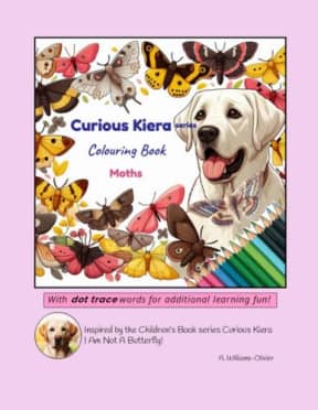 Curious Kiera Series Colouring Book: Moths, by A. Williams-Olivier [forgetmenotcreations]