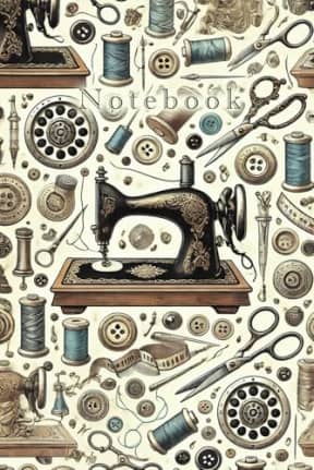 Vintage Sewing - 120 Page Lined Notebook - Journal - Notepad - Sewist Gift, by T Larkin