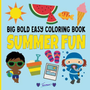 Summer Fun: Coloring Book for Adults and Kids. Simple, Big, Bold and Easy Designs. Cute, Funny and Relaxing (Bold & Easy Coloring) (Big Bold Easy Coloring Books), by Tammar's Designs