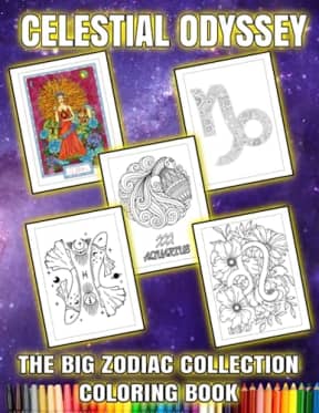 Celestial Odyssey - The Big Zodiac Collection Coloring Book: Discover the Artistic Wonders of the Star Signs of The Zodiac Constellation., by Tammar's Designs