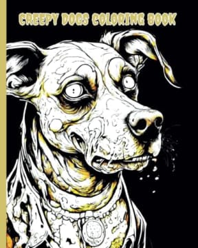 Creepy Dogs Coloring Book: 55 Spooky Canine Designs For Adults And Teens To Color (Creepy Books), by PSC Coloring Books