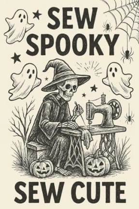 Halloween Sewing Journal - 120 lined pages: A unique Halloween themed sewing notebook for spooky stitchers and crafty ghouls, by T Larkin