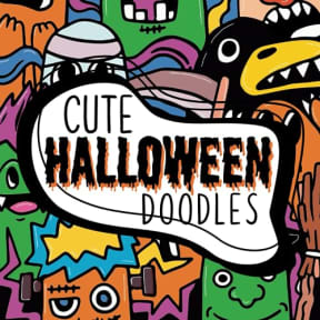 Cute Halloween Doodles: Coloring book for adults filled with easy-to-color doodles, by Color With Kristi